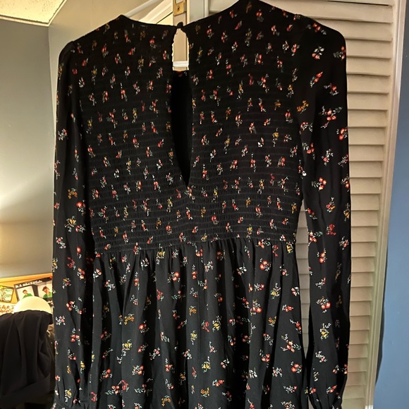 Beautiful black dress with flowers on it. Barely has ever been used, looks new ! - Picture 3 of 6